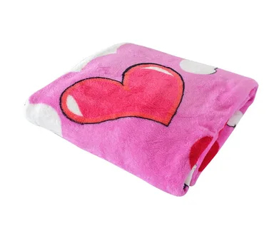 تصویر 4 از پتو مسافرتی صورتی قلبی رنگ ملایم