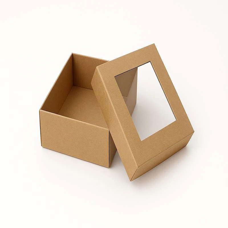 تصویر 1 از جعبه بسته بندی مدل کرافت درب طلقی شفاف 15 × 15 × 5