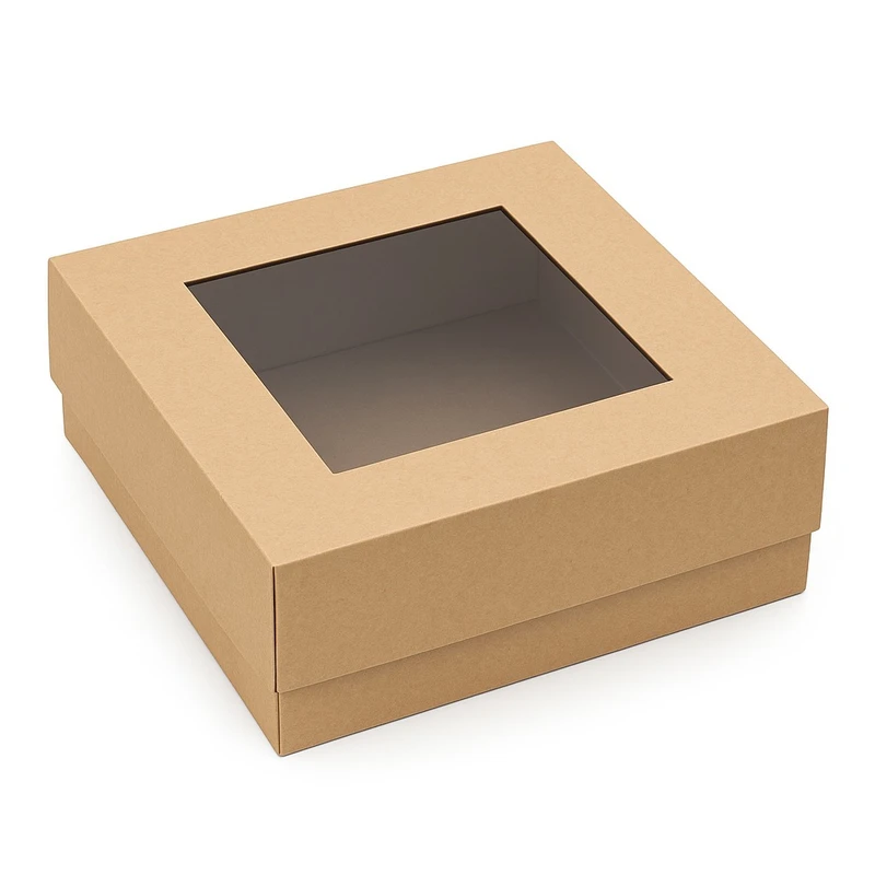 جعبه بسته بندی مدل کرافت درب طلقی شفاف 15 × 15 × 5