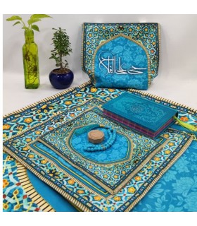 تصویر 4 از سجاده مخمل فیروزه ای + زیبا و با کیفیت