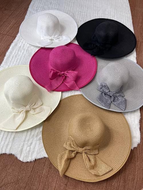 تصویر 4 از کلاه حصیری ساحلی عمده با مدل‌ های متنوع