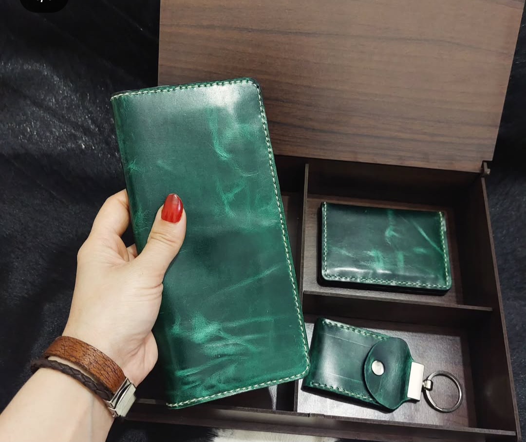 تصویر 1 از ست کیف پول چرم باقیمت به صرفه