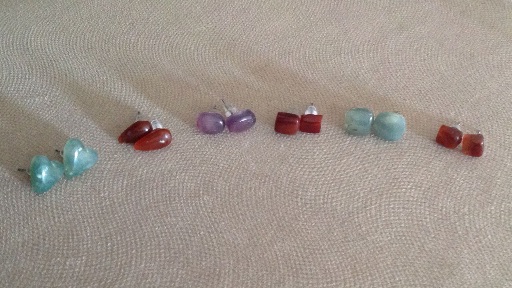 تصویر 1 از گوشواره میخی عقیق طبیعی