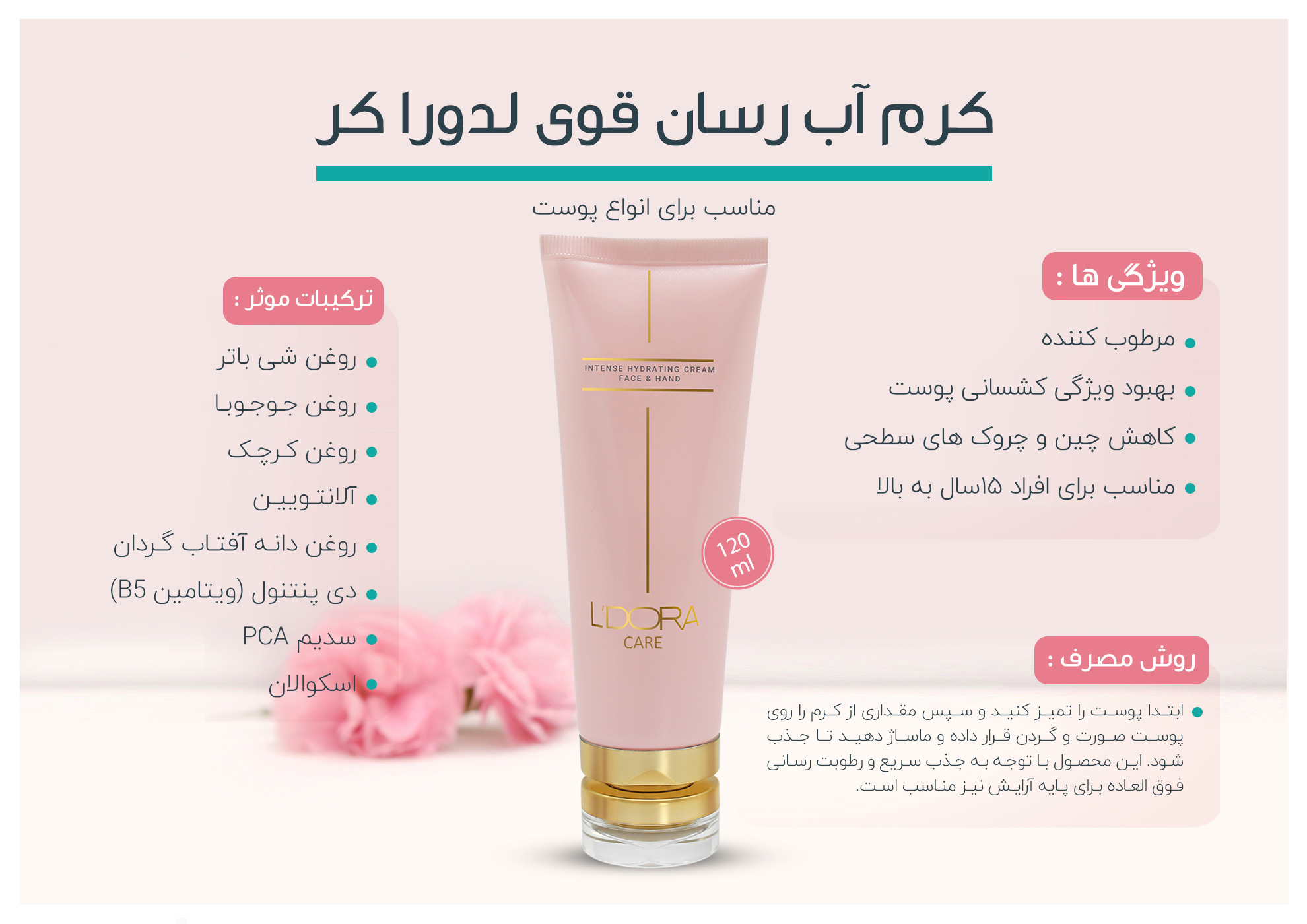 تصویر 2 از آبرسان لدورا بافت ابریشمی و سبک برای استفاده مداوم