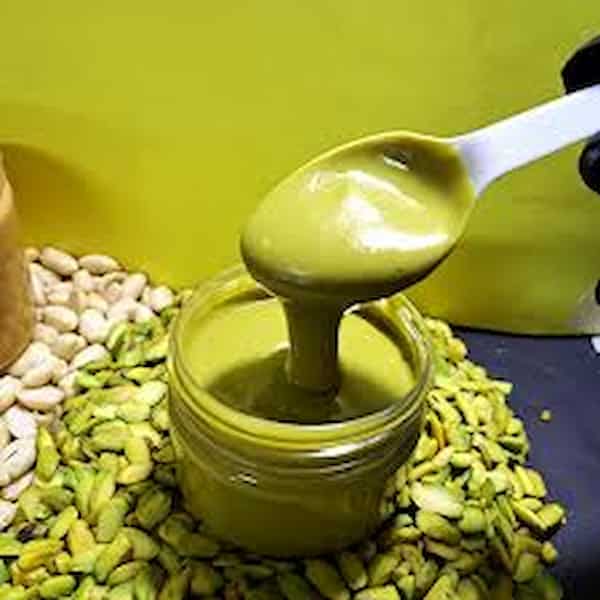 خرید کرم ارده ی پسته ۲۰۰ گرم شیشه ای با بهترین کیفیت بازار