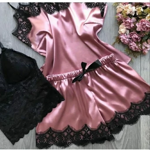 تصویر 2 از تاپ و شورت و نیم تنه ساتن