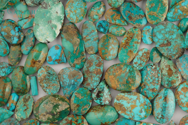 تصویر 1 از سنگ فیروزه طبیعی تراش‌ خورده + با کیفیت اصل