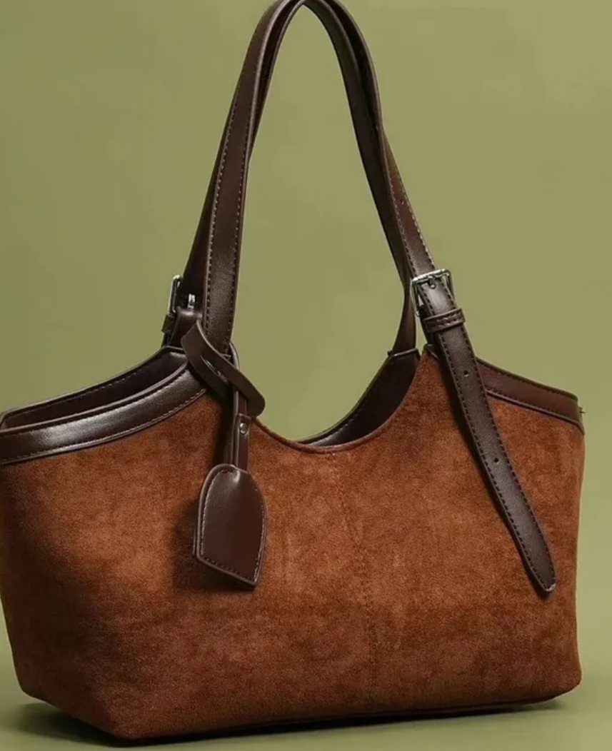 تصویر 1 از کیف دوشی زنانه چرم و مخمل فروش صادراتی