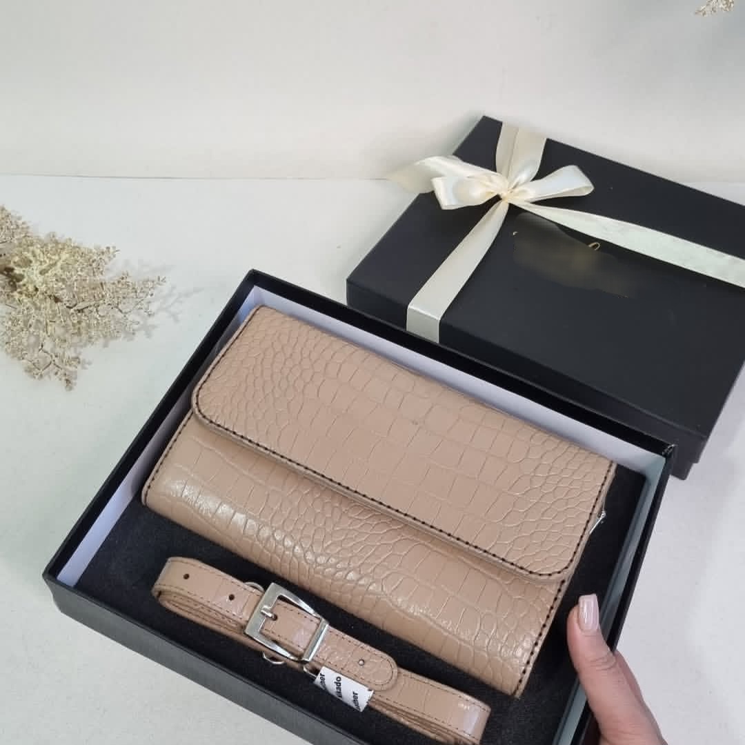 کیف دوشی زنانه مجلسی چرم ماری فروش صادراتی