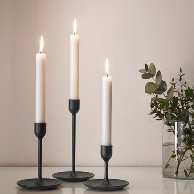 تصویر 2 از شمع بدون رایحه سفید کلاسیک برای دکور