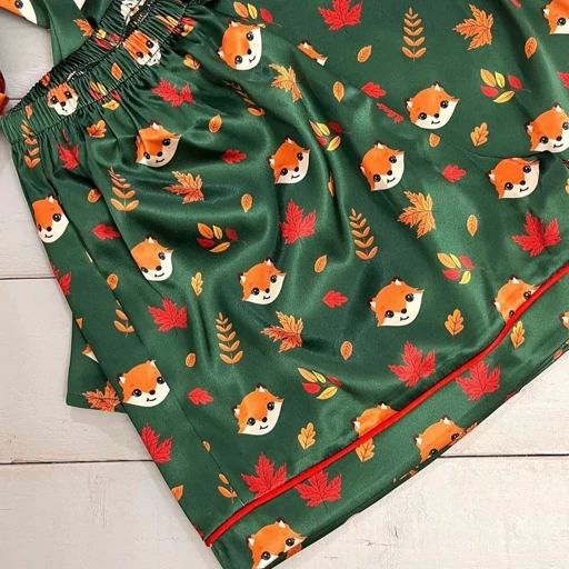تصویر 3 از تاپ و شورت ساتن مدل روباه لباس راحتی و خواب