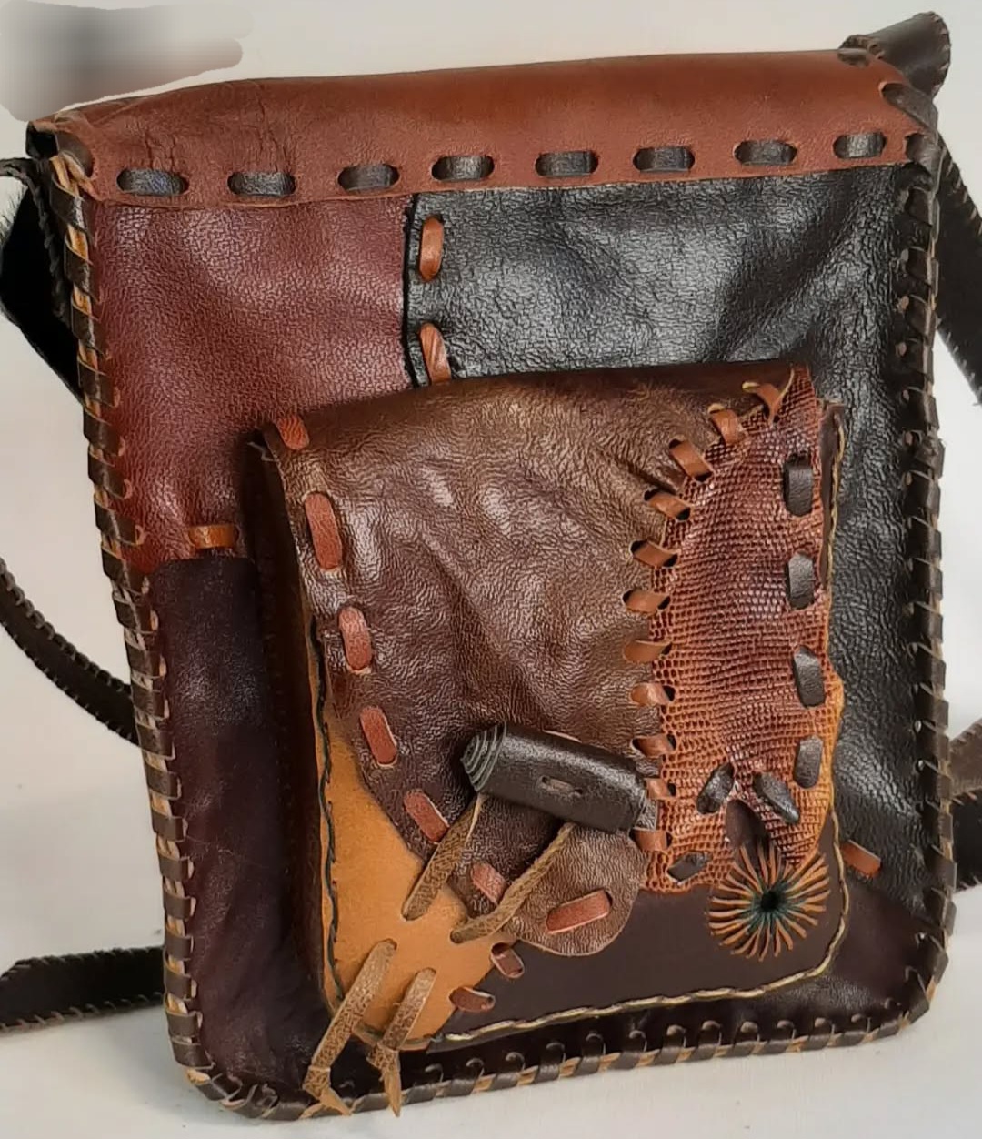 کیف دوشی زنانه مدل سرخ پوستی چرم دستدوز