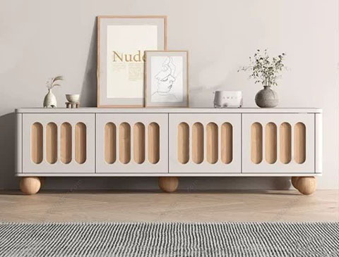 خرید میز تی وی چوبی سفید قیمت مناسب