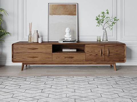 تصویر 1 از میز تلویزیون چوبی قهوه ای جدید + قیمت ویژه