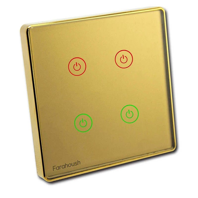 تصویر 1 از کلید چهار پل فراهوش لمسی با صفحه ضد خش