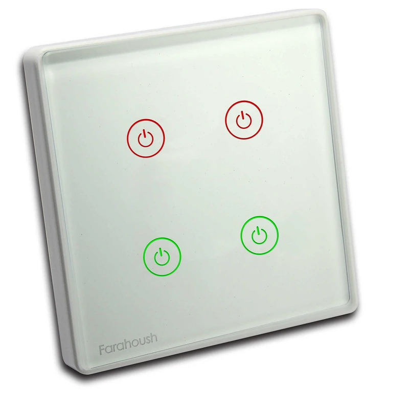 تصویر 2 از کلید چهار پل فراهوش لمسی با صفحه ضد خش