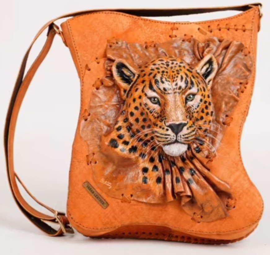 کیف دوشی زنانه چرم دستدوز و ستساز