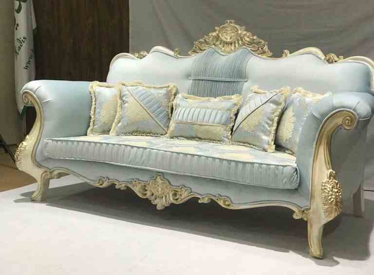 تصویر 2 از قیمت و خرید مبل کلاسیک نگین دسته چوبی + فروش صادراتی