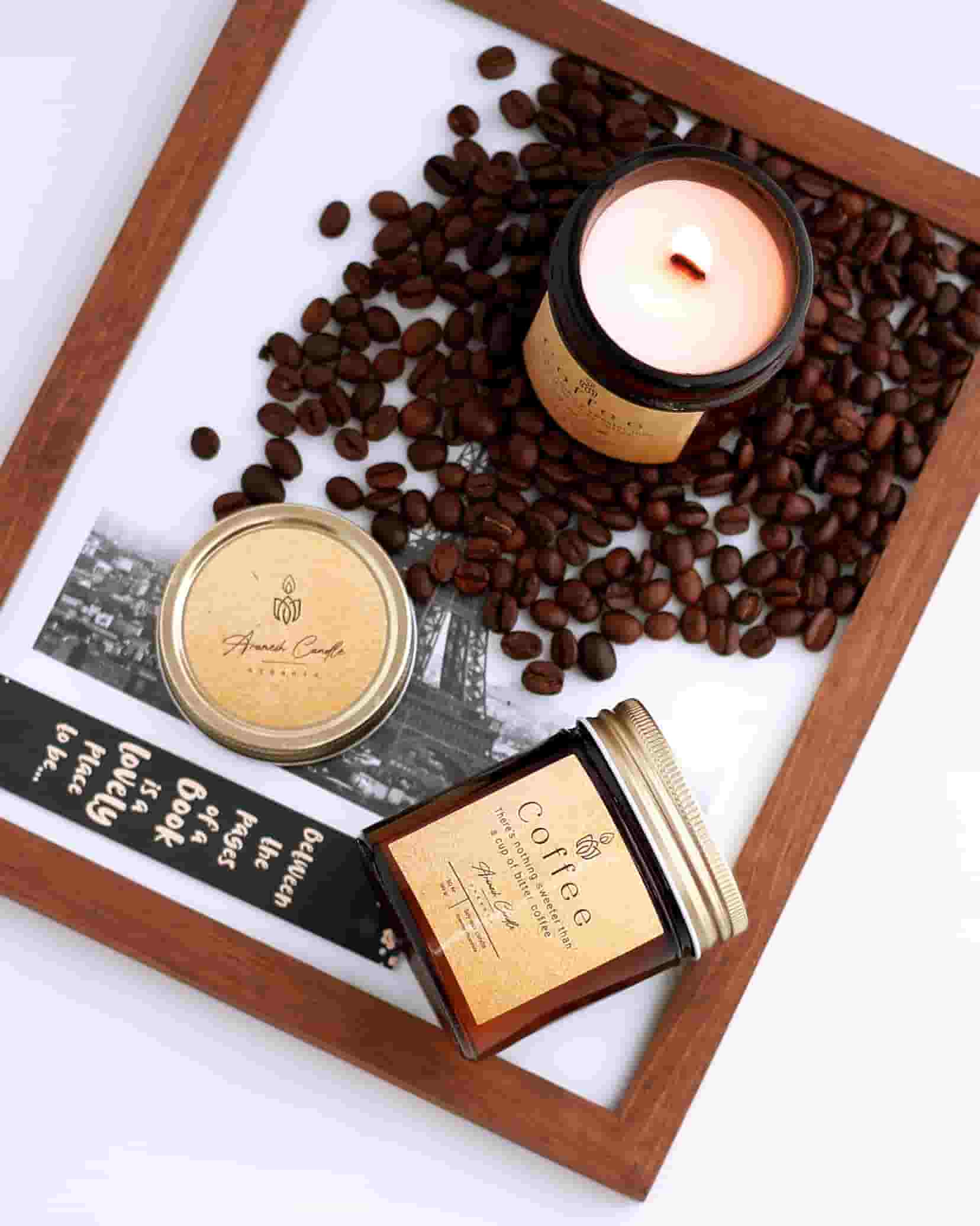 شمع قهوه طراحی ساده و آرام