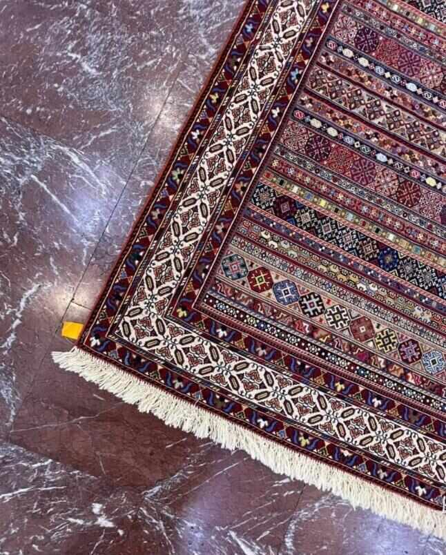 گلیم دست بافت سیرجان طرح شیرکی پیچ