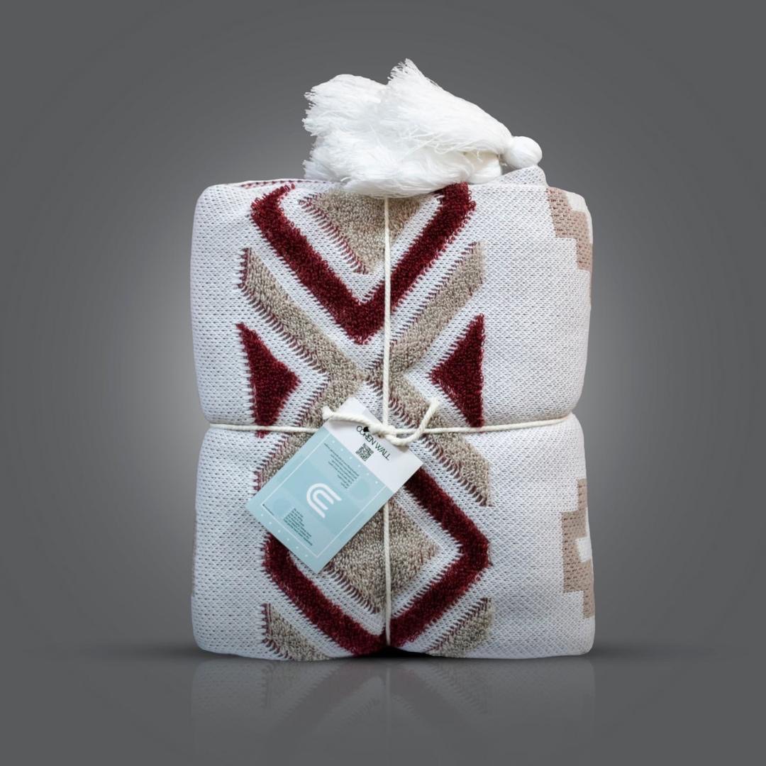 شال مبلی دو نخ با بافت مقاوم و طراحی ظریف