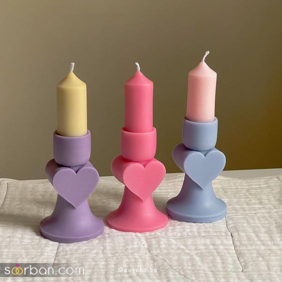 تصویر 1 از شمع فانتزی رنگارنگ برای دکور اتاق و میز