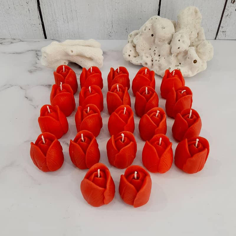 تصویر 1 از شمع غنچه گل رز با طراحی رمانتیک و شیک