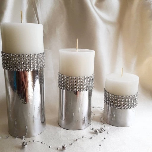 تصویر 1 از شمع نقره ای لوکس با جزئیات شیک و منحصر به فرد
