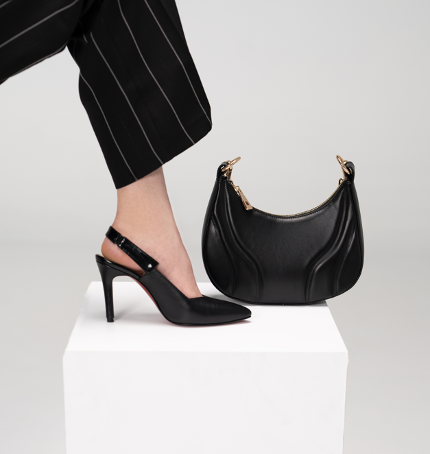 تصویر 4 از کفش چرم مجلسی زنانه پاشنه بلند با طراحی ویژه