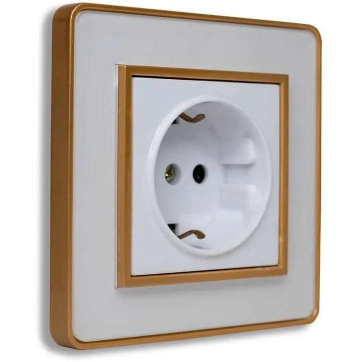 تصویر 1 از کلید و پریز ویترا طلایی مناسب برای دکوراسیون داخلی