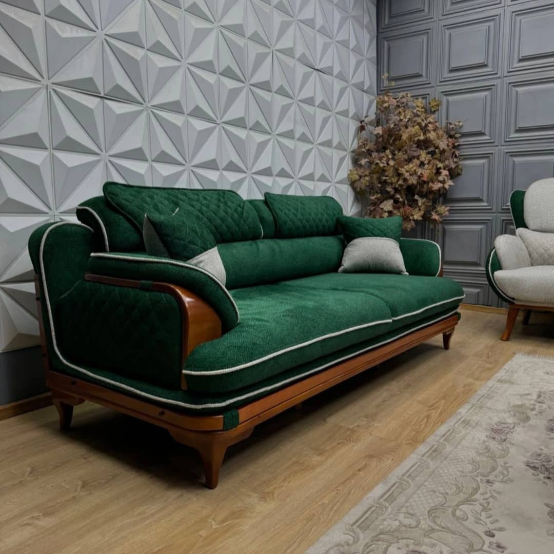 قیمت خرید مبل راحتی فابیکو سبز و سفید + فروش ویژه