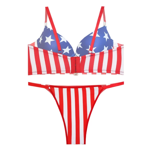 تصویر 1 از ست شورت و سوتین زنانه مدل اسفنجی  طرح آمریکا