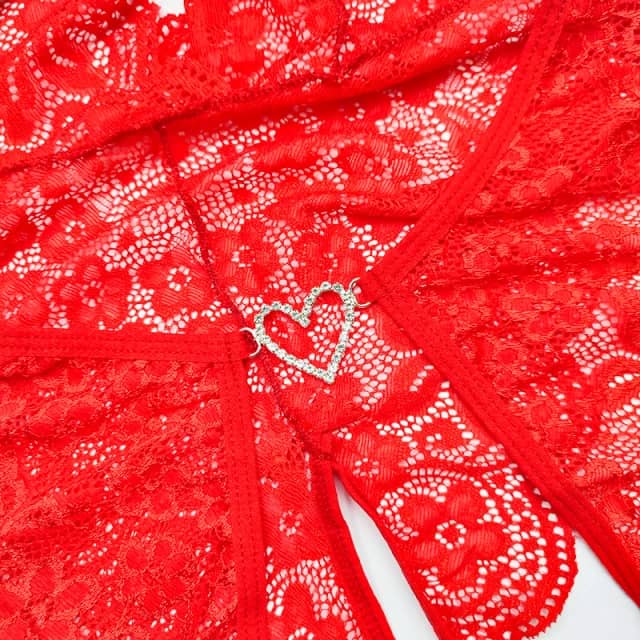 تصویر 1 از بادی فانتزی زنانه مدل تمام دانتل فاق باز