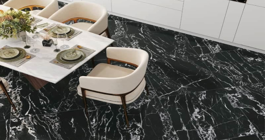 تصویر 1 از سرامیک پرسلان مشکی با بافت خاص و استحکام بالا برای پوشش کف و دیوار های مدرن