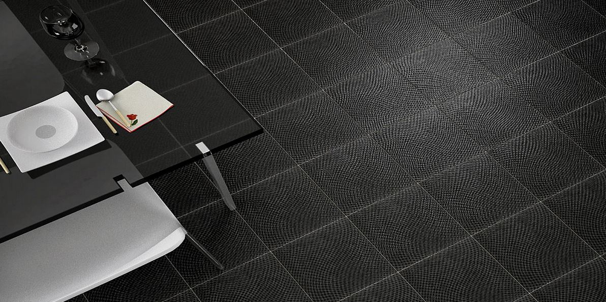 تصویر 2 از سرامیک پرسلان مشکی با بافت خاص و استحکام بالا برای پوشش کف و دیوار های مدرن