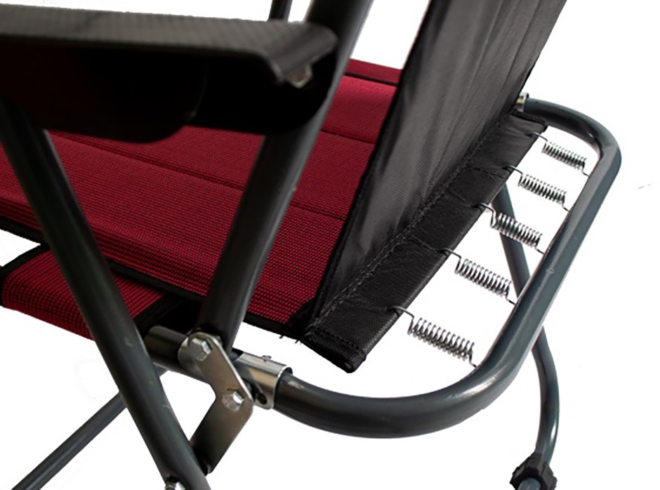 صندلی مسافرتی زرشکی قابل حمل با اسکلت مستحکم و رنگ زیبا