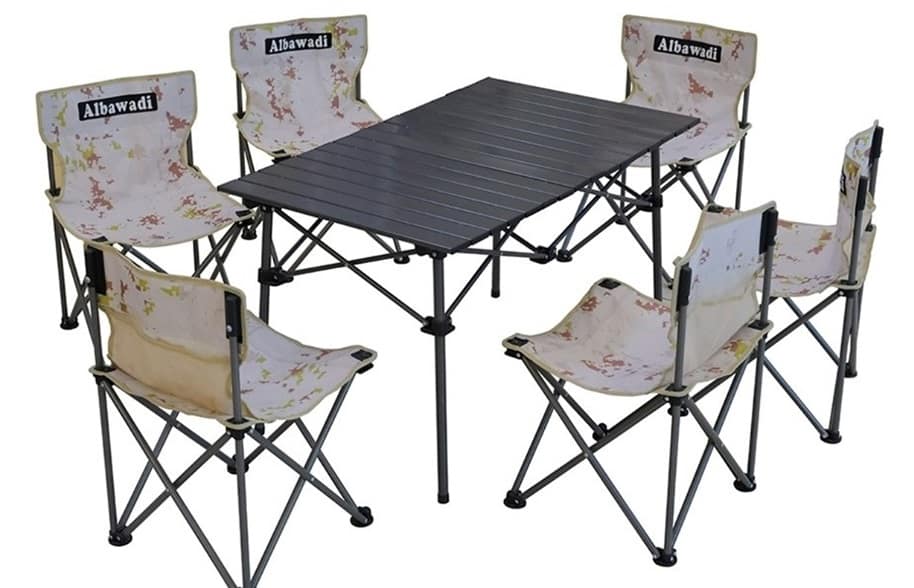 صندلی مسافرتی با میز مناسب چیدمان سریع در فضای باز