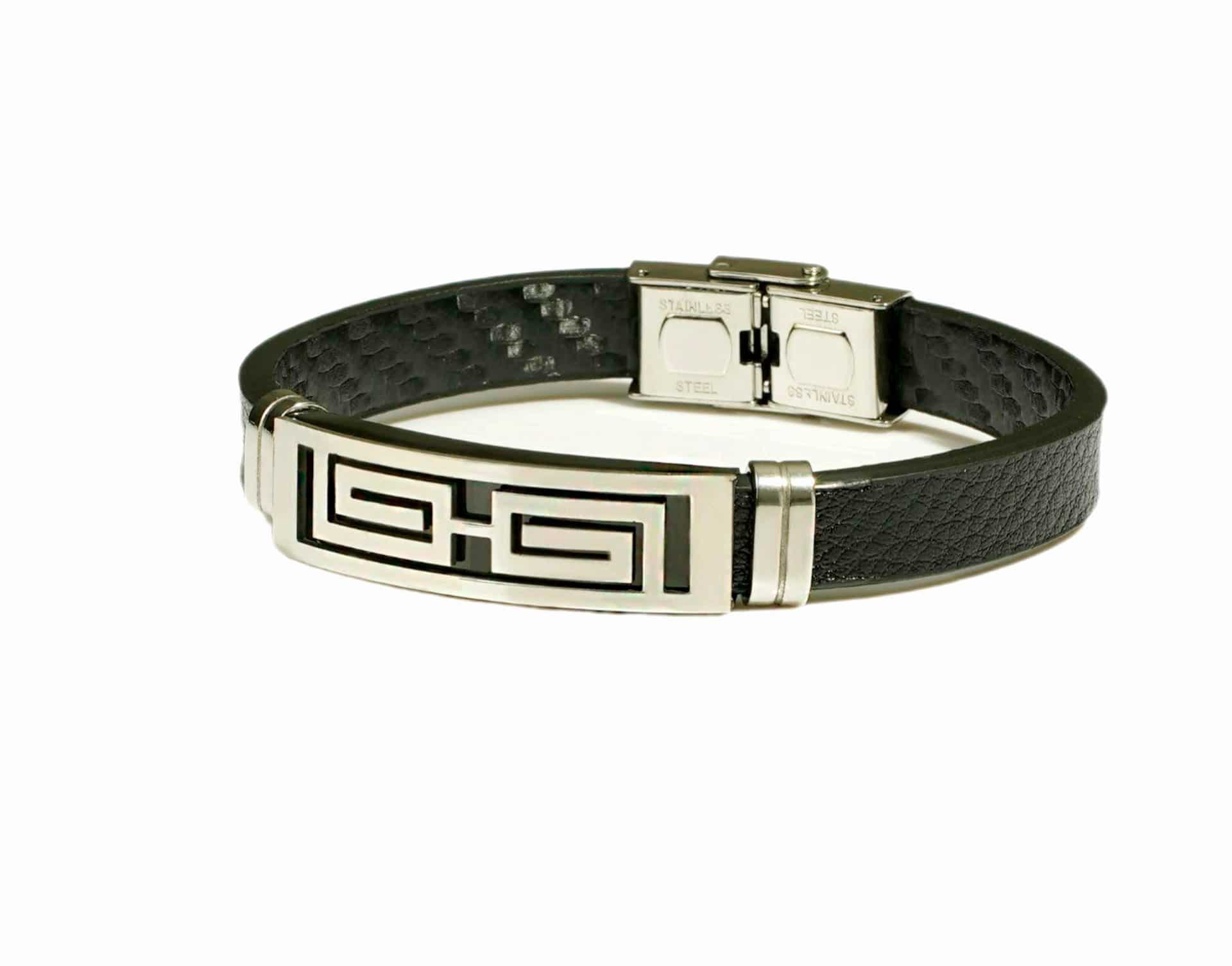 تصویر 2 از دستبند چرم مردانه طرح خاص مناسب هديه تولد