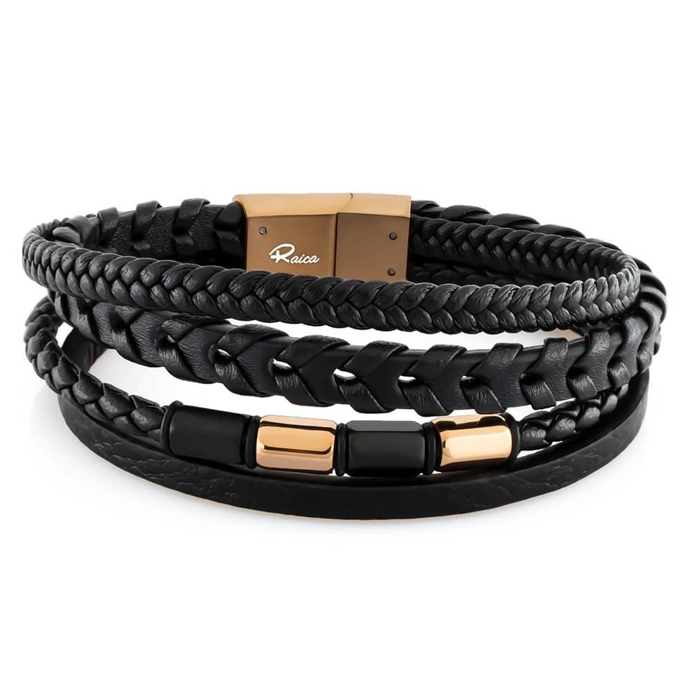 تصویر 1 از دستبند چرم مردانه طرح خاص مناسب هديه تولد