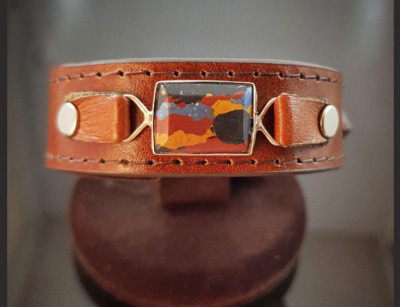 تصویر 3 از دستبند چرم سنگ دار مناسب انرژي درماني روزانه