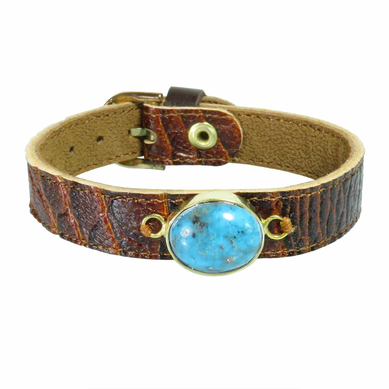 تصویر 1 از دستبند چرم سنگ دار مناسب انرژي درماني روزانه