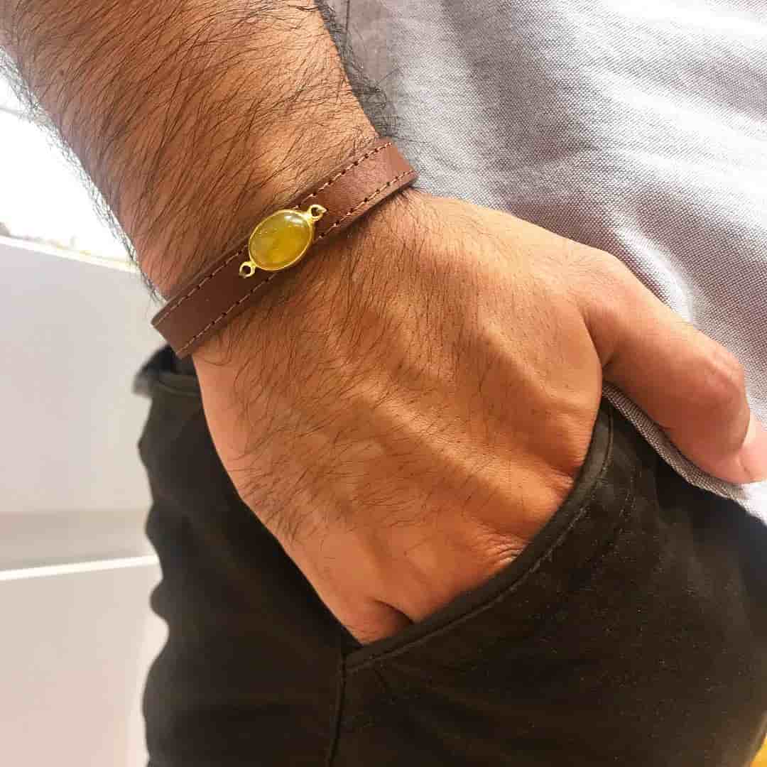 تصویر 4 از دستبند چرم شرف الشمس طراحي خاص با سنگ طبيعي