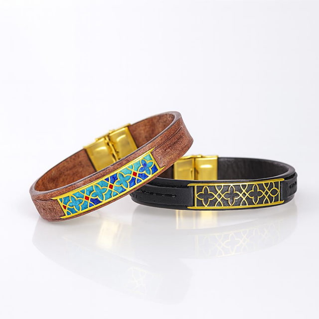 تصویر 4 از دستبند چرم رنگي با کيفيت فوق العاده و ماندگاري بالا