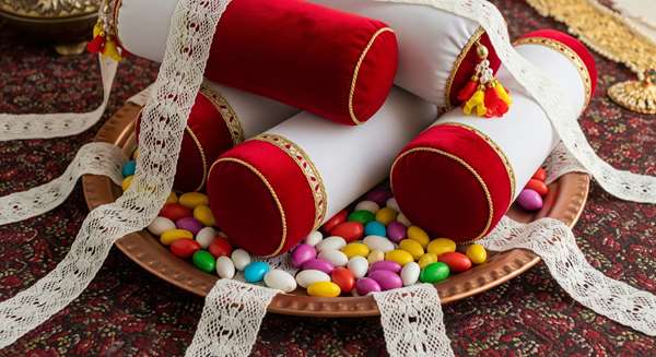 بالشت لوله ای عروس با الیاف طبیعی و دوخت مقاوم