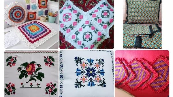 بالشت دست دوزی با قابلیت شستشو آسان و روکش ضد حساسیت