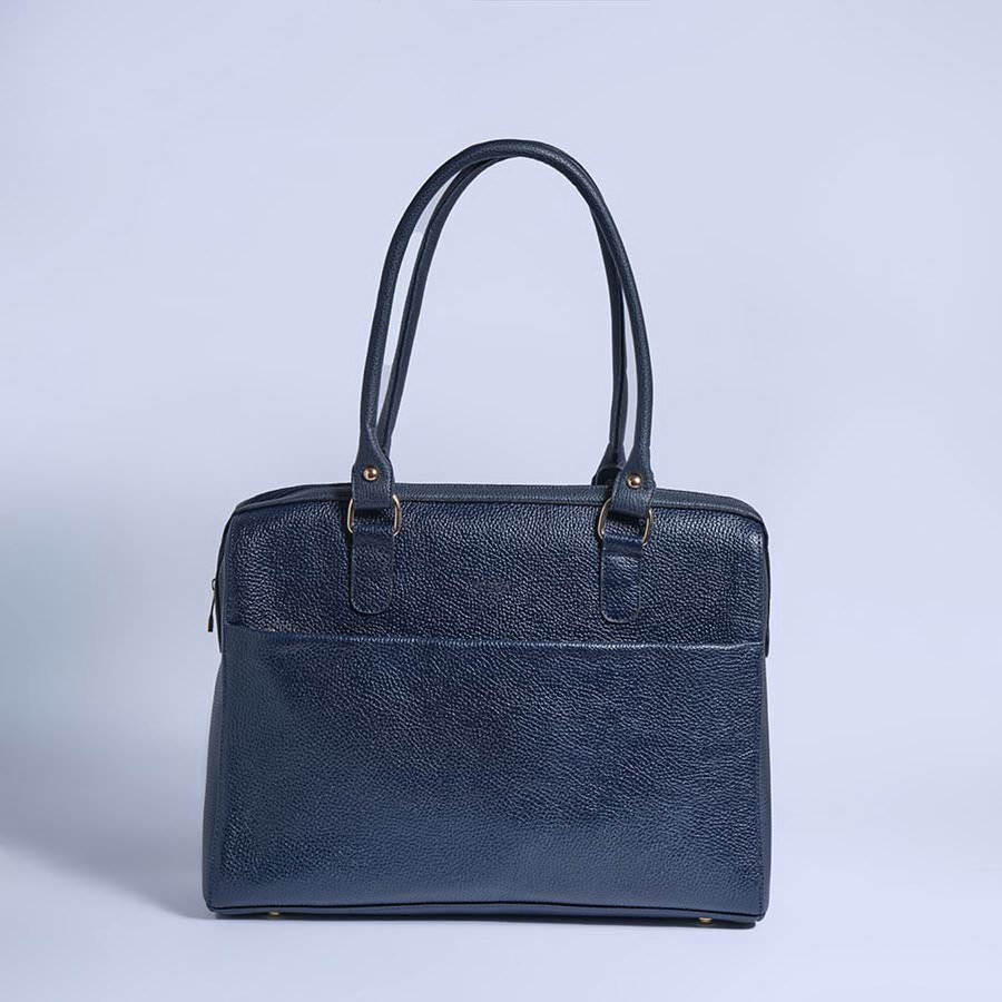 تصویر 1 از کیف چرم اداری سرمه ای شیک با دوام بالا