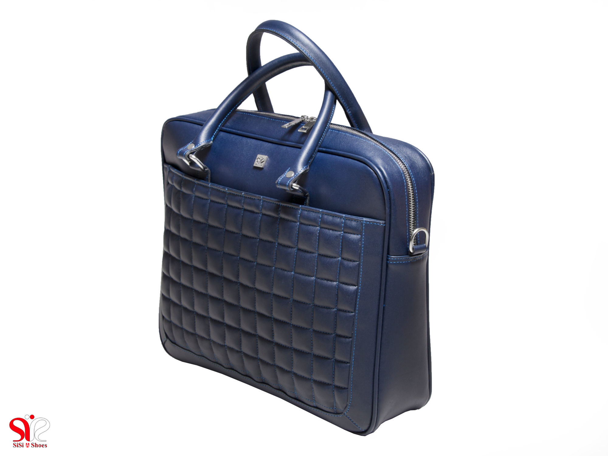 تصویر 4 از کیف چرم اداری سرمه ای شیک با دوام بالا