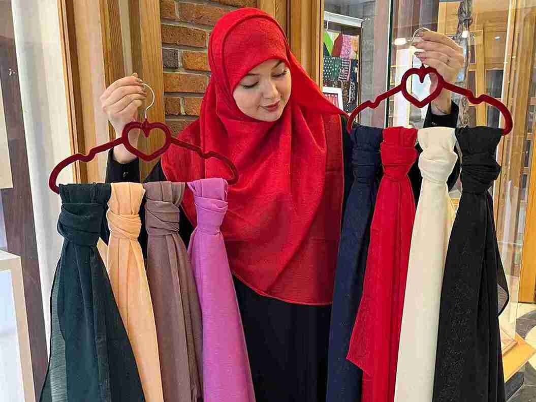 تصویر 2 از حریر روسری حریر کریشه عمده + قیمت تولیدی