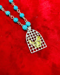 تصویر 2 از گردنبند نقره مرغ آمین با آویز زیبا و چشم نواز