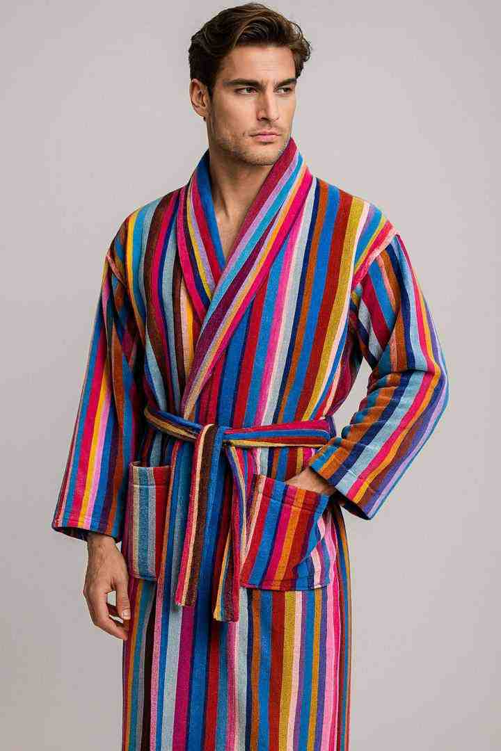 قیمت خرید حوله تن پوش مردانه نخ رنگی آتنا